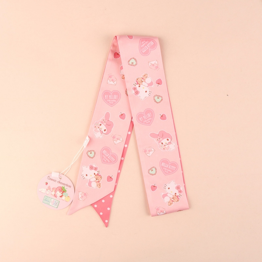 Hello Kitty Sanrio Twilly Skinny Scarf Bandeau Pink NWT